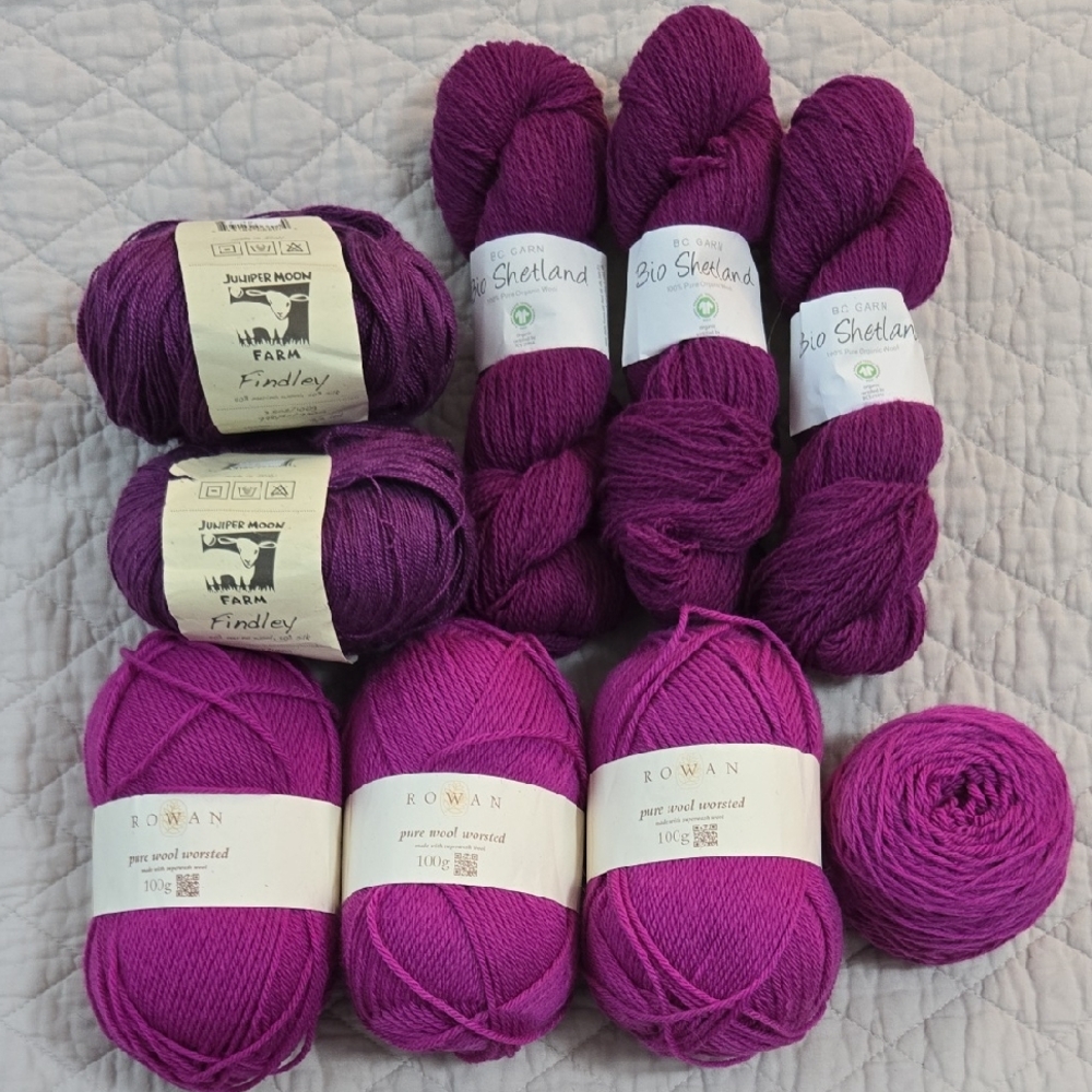 Lot of Fuchsia-purple Yarn